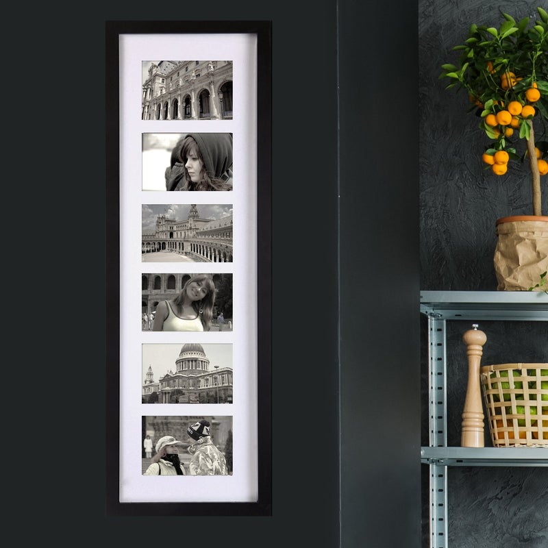 Asense 3X4.5 6 Opening Decorative Wall Hanging Collage Picture Photo Frame, Black Color, Made To Display 3X4.5 Inches Photos - Image 4